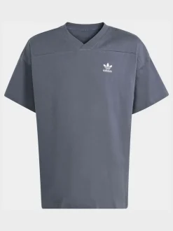 adidas originals Grey Oversized Cutline V-Neck T-Shirt