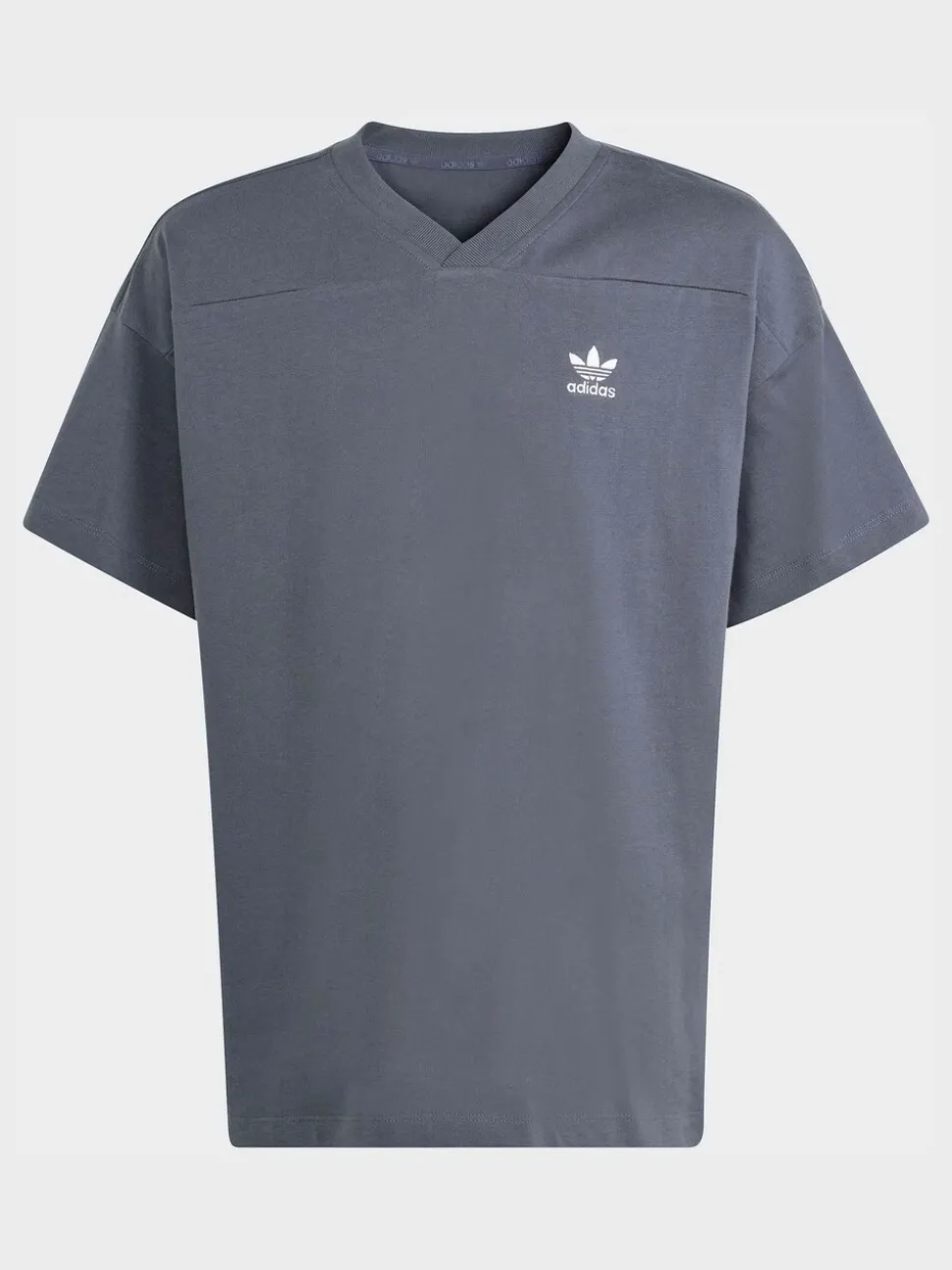 adidas originals Grey Oversized Cutline V-Neck T-Shirt