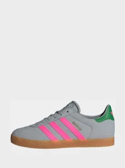 adidas Originals Grey/Pink Gazelle Junior Trainers