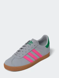 adidas Originals Grey/Pink Gazelle Junior Trainers