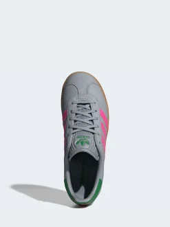 adidas Originals Grey/Pink Gazelle Junior Trainers