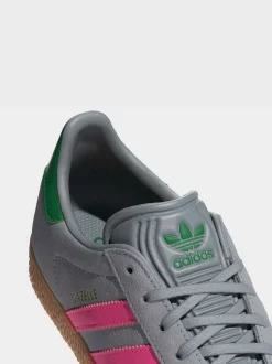adidas Originals Grey/Pink Gazelle Junior Trainers
