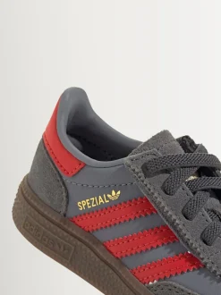 adidas Originals Grey/Red Handball Special Comfort Closure Elastic Lace Infant Trainers