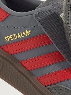 adidas Originals Grey/Red Handball Special Comfort Closure Elastic Lace Infant Trainers