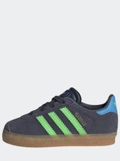 adidas Originals Navy Blue Gazelle Comfort Closure Elastic Laces Infant Trainers
