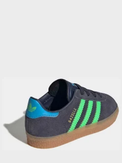 adidas Originals Navy Blue Gazelle Comfort Closure Elastic Laces Infant Trainers