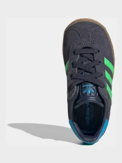 adidas Originals Navy Blue Gazelle Comfort Closure Elastic Laces Infant Trainers