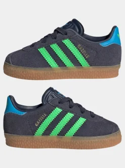 adidas Originals Navy Blue Gazelle Comfort Closure Elastic Laces Infant Trainers
