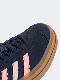 adidas Originals Navy/Pink Gazelle Bold Lace Junior Trainers