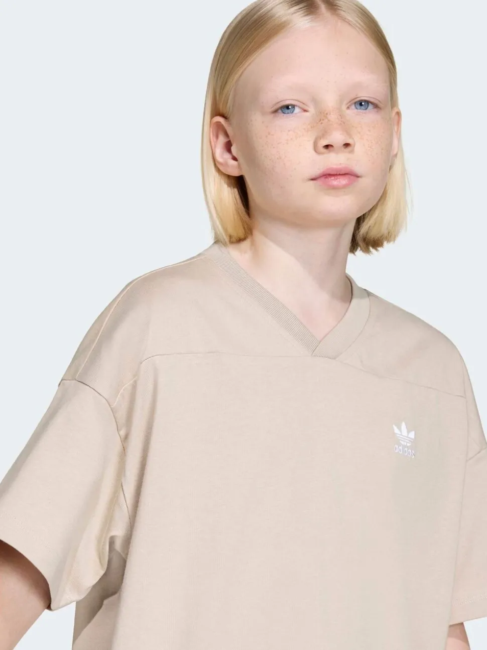 adidas originals Neutral Oversized Cutline V-Neck T-Shirt
