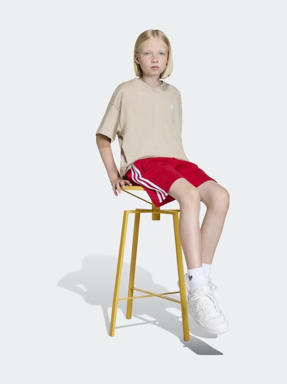 adidas originals Neutral Oversized Cutline V-Neck T-Shirt