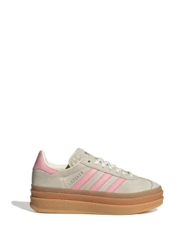 adidas Originals Neutral/Pink Gazelle Bold Lace Junior Trainers
