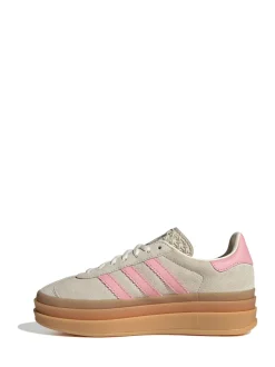 adidas Originals Neutral/Pink Gazelle Bold Lace Junior Trainers