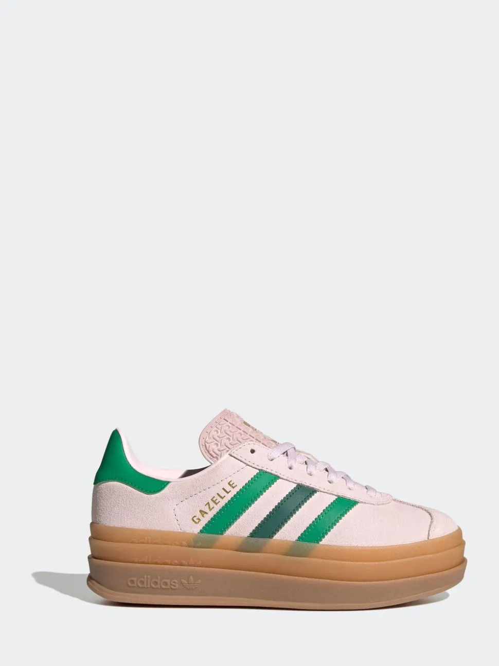 adidas Originals Pink/Green Gazelle Bold Lace Junior Trainers
