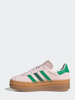 adidas Originals Pink/Green Gazelle Bold Lace Junior Trainers
