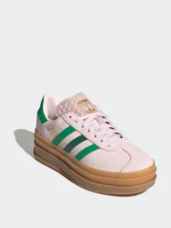 adidas Originals Pink/Green Gazelle Bold Lace Junior Trainers