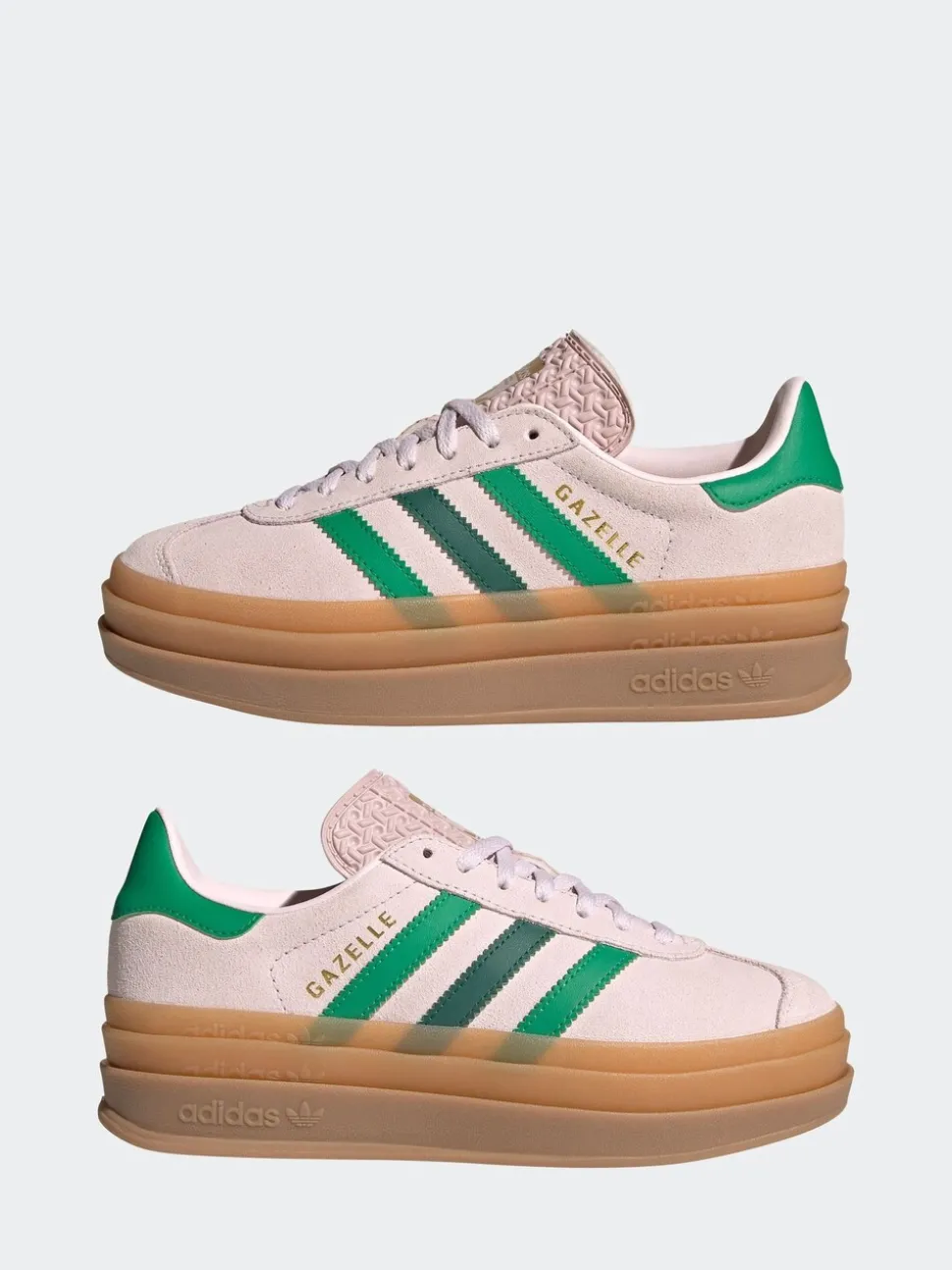 adidas Originals Pink/Green Gazelle Bold Lace Junior Trainers