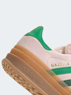 adidas Originals Pink/Green Gazelle Bold Lace Junior Trainers