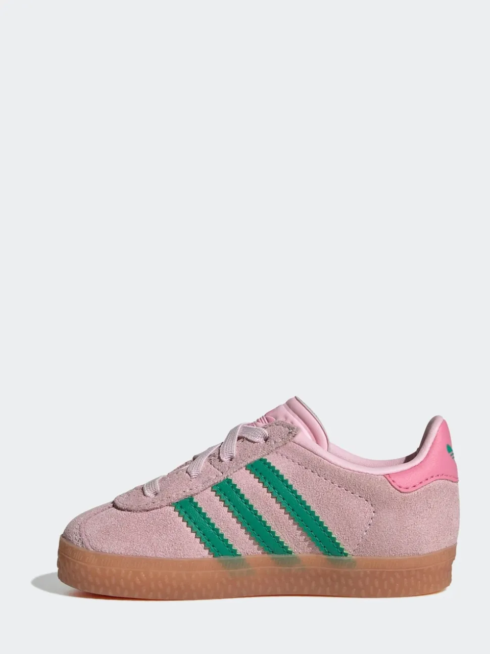 adidas Originals Pink/Green Gazelle Comfort Closure Elastic Laces Infant Trainers