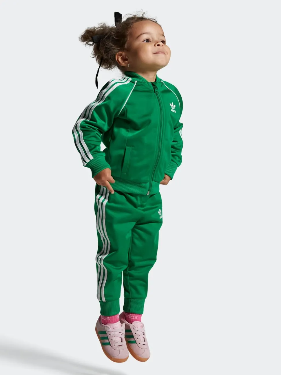 adidas Originals Pink/Green Gazelle Comfort Closure Elastic Laces Infant Trainers