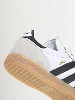 adidas Originals White/Black Samba JP Junior Trainers
