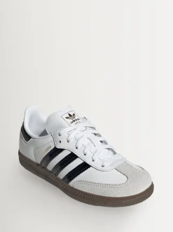adidas Originals White/Black Samba OG Kids Trainers