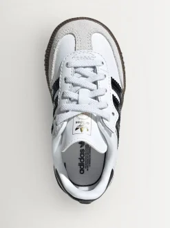 adidas Originals White/Black Samba OG Comfort Closure Elastic Lace Infant Trainers
