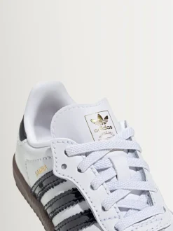 adidas Originals White/Black Samba OG Comfort Closure Elastic Lace Infant Trainers