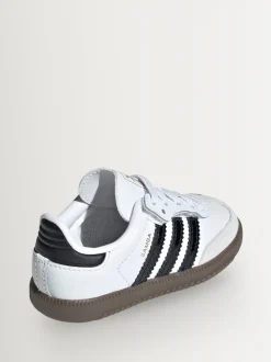 adidas Originals White/Black Samba OG Comfort Closure Elastic Lace Infant Trainers