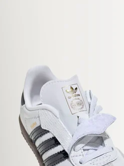 adidas Originals White/Black Samba OG Comfort Closure Elastic Lace Infant Trainers