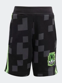 adidas Originals White/Black x Minecraft Little Kids Shorts and T-Shirt Set