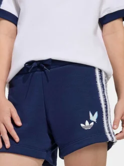 adidas Originals White Disney Alice in Wonderland Top and Shorts Little Kids Set