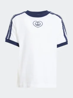 adidas Originals White Disney Alice in Wonderland Top and Shorts Little Kids Set