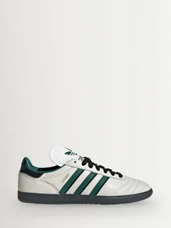 adidas Originals White/Green Samba JP Junior Trainers