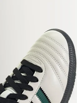adidas Originals White/Green Samba JP Junior Trainers