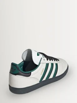 adidas Originals White/Green Samba JP Junior Trainers