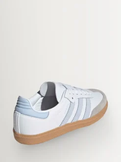 adidas Originals White/Grey/Pale Blue Samba OG Junior Trainers