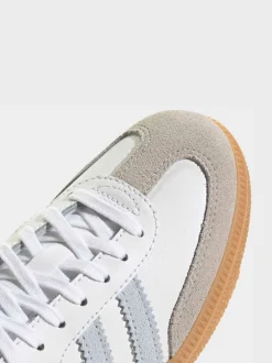 adidas Originals White/Grey/Pale Blue Samba OG Junior Trainers