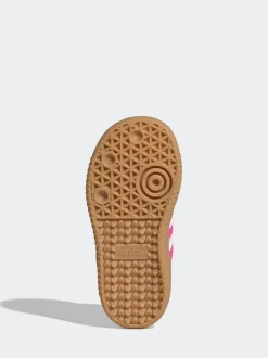 adidas Originals White/Pink Samba OG Comfort Closure Elastic Lace Trainers