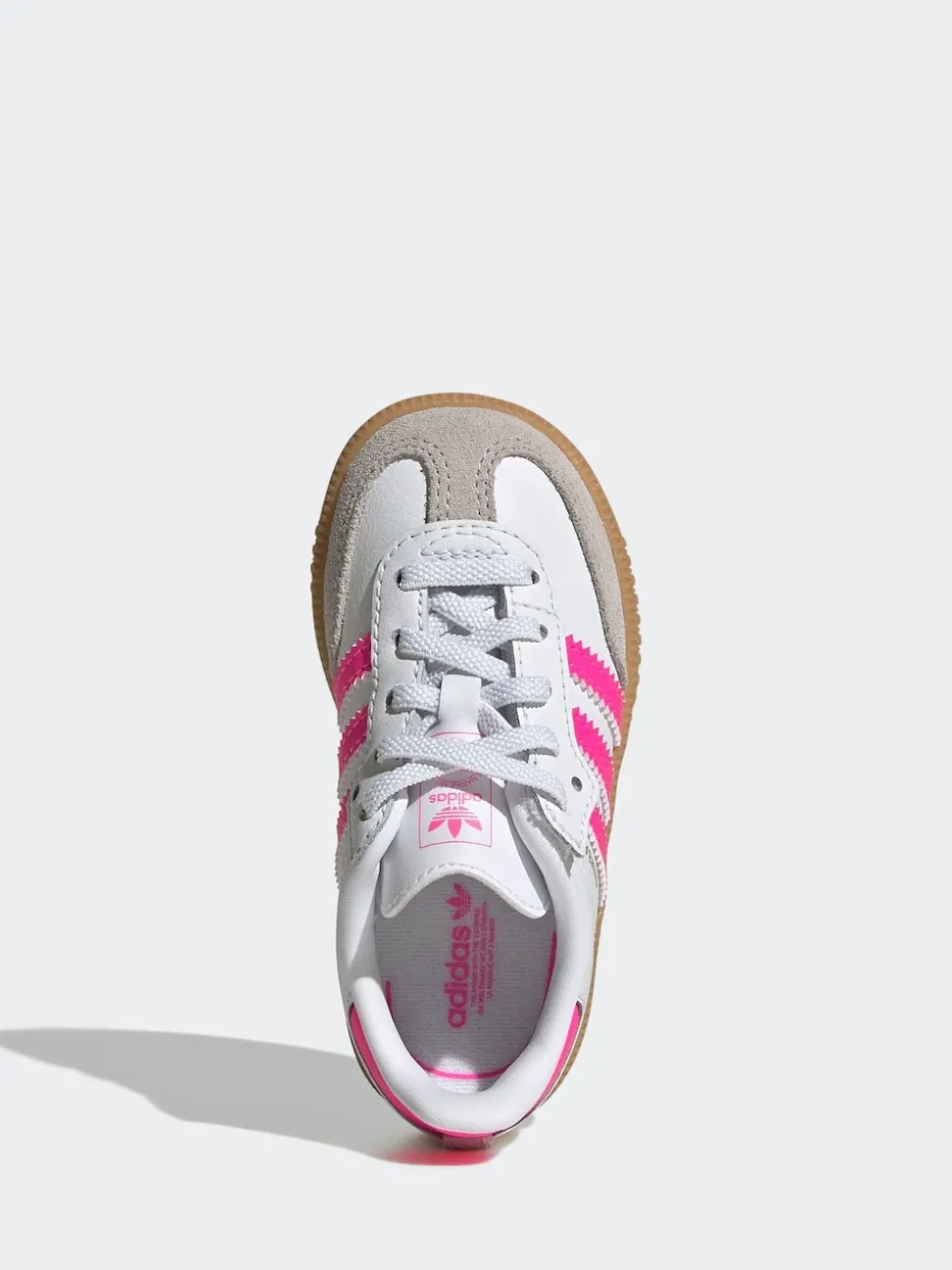 adidas Originals White/Pink Samba OG Comfort Closure Elastic Lace Trainers