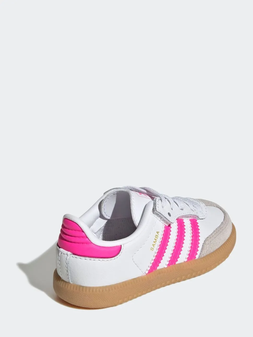 adidas Originals White/Pink Samba OG Comfort Closure Elastic Lace Trainers