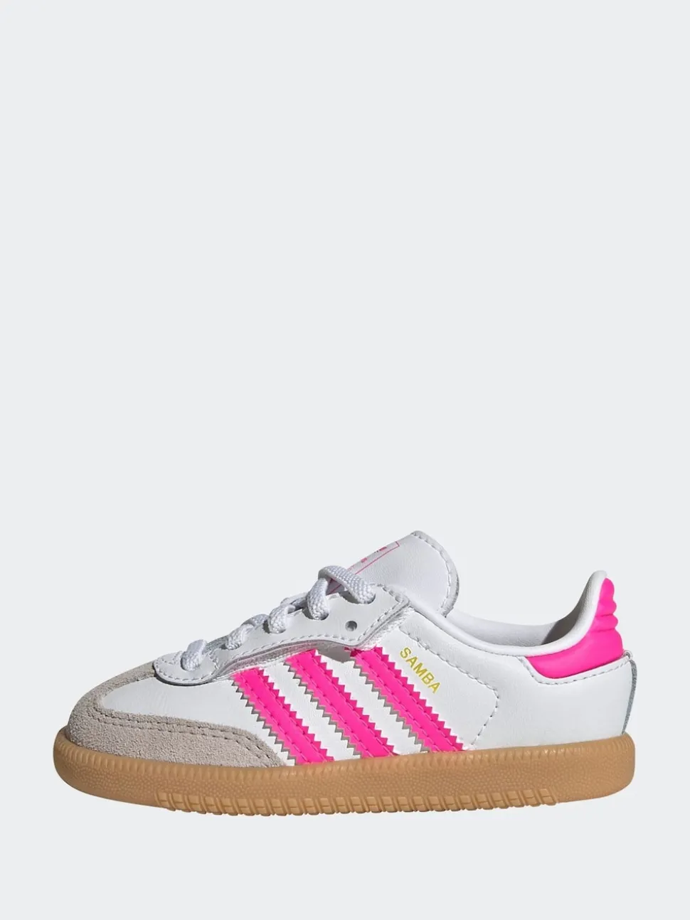 adidas Originals White/Pink Samba OG Comfort Closure Elastic Lace Trainers