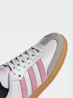 adidas Originals White/Pink Samba OG Junior Trainers