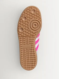 adidas Originals White/Pink Samba OG Junior Trainers
