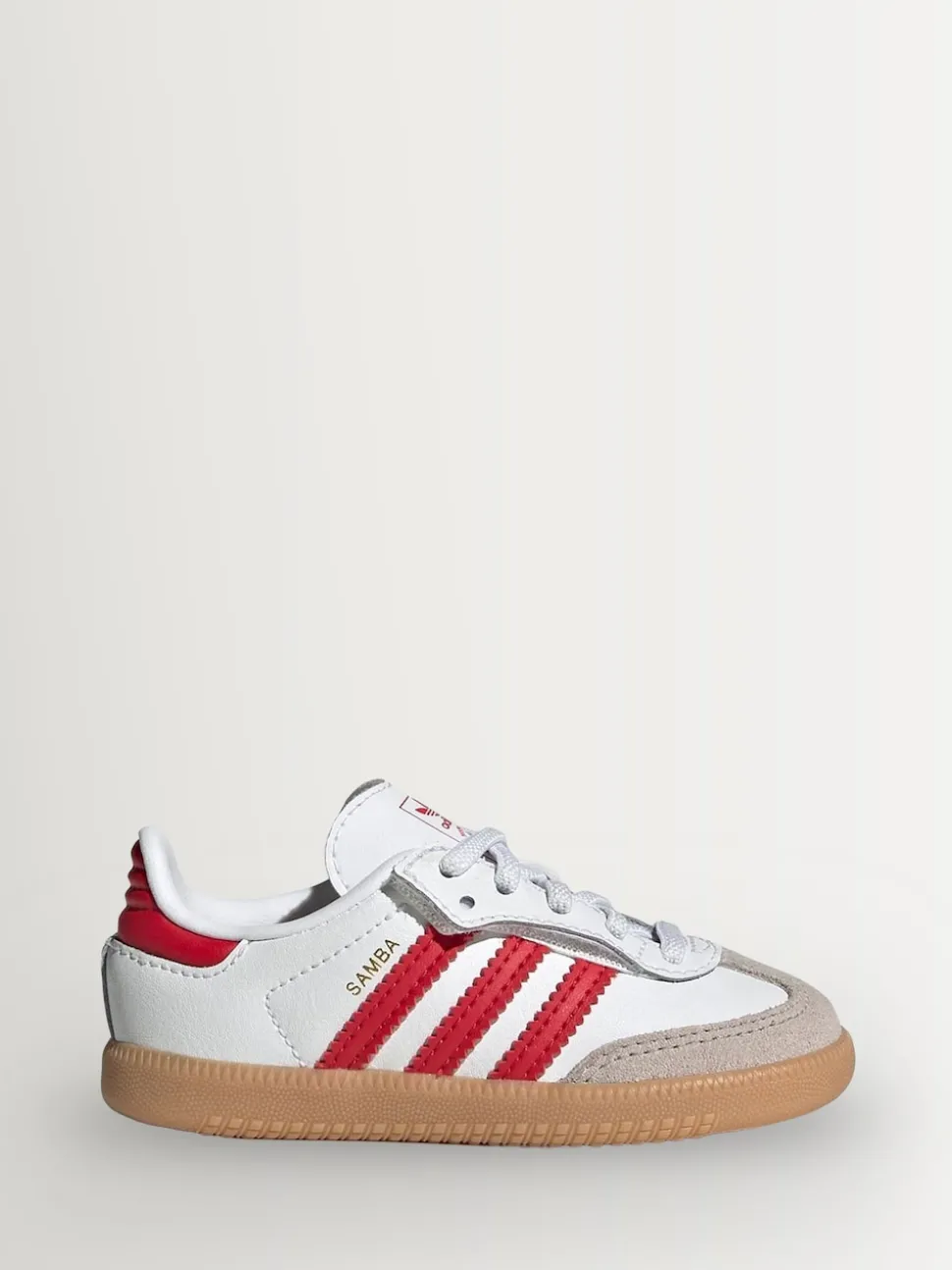 adidas Originals White/Red/Grey Samba OG Comfort Closure Elastic Lace Trainers