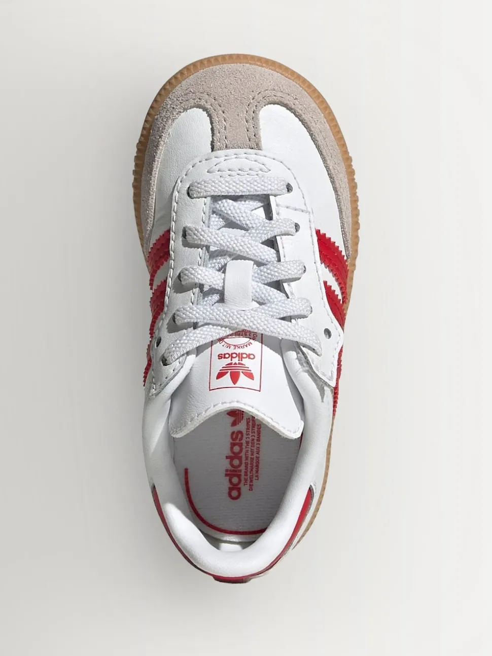adidas Originals White/Red/Grey Samba OG Comfort Closure Elastic Lace Trainers