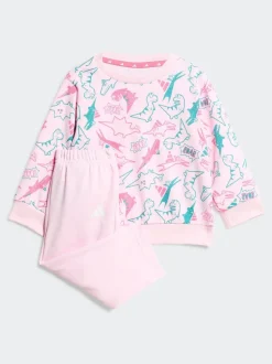 adidas Pink Essentials Adiraptor French Terry Infant Kids Joggers Set