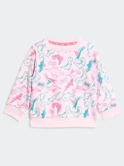 adidas Pink Essentials Adiraptor French Terry Infant Kids Joggers Set