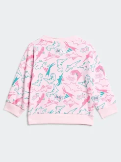 adidas Pink Essentials Adiraptor French Terry Infant Kids Joggers Set