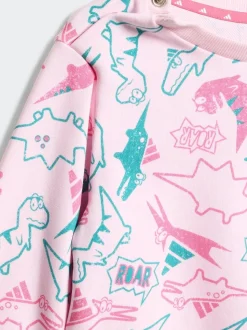 adidas Pink Essentials Adiraptor French Terry Infant Kids Joggers Set